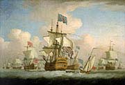 An English Fleet Coming to Anchor